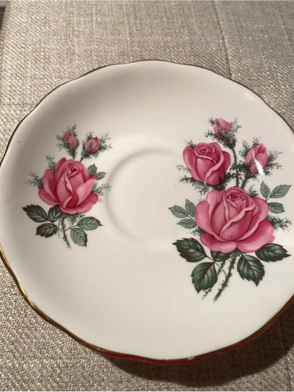Pink Rose Teacup and Saucer Set